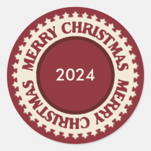 Sticker Rond Noël Personnalisé Daté