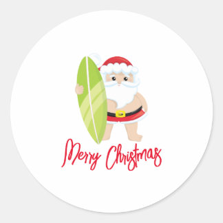 Sticker Rond Noël personnalisé du Père Noël