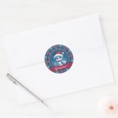 Sticker Rond Noël personnalisé Kawaii Ours Dot Mandala (Enveloppe)