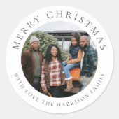 Sticker Rond Noël photo personnalisée (Devant)