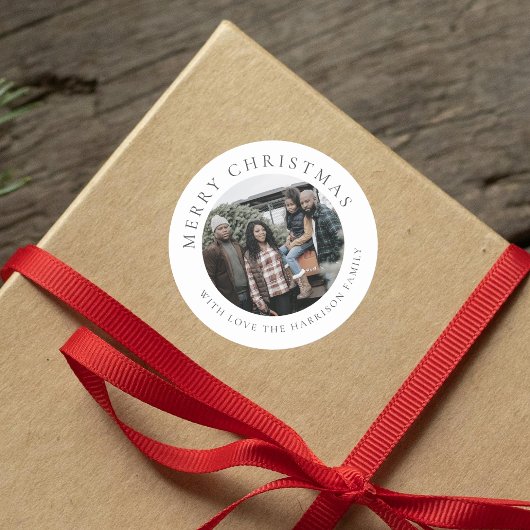 Sticker Rond Noël photo personnalisée