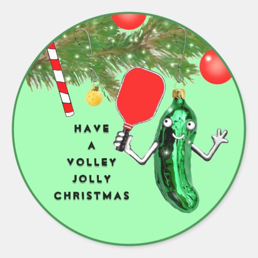 Sticker Rond Noël Pickball (Devant)