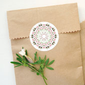 Sticker Rond Noël Pinecones Mandala Pine Branches