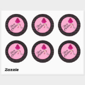 Sticker Rond Noël Pink Glam (Feuille)