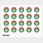 Sticker Rond Noël Pitbull (Feuille)