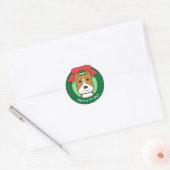 Sticker Rond Noël Pitbull (Enveloppe)