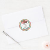 Sticker Rond Noël Plaid Cupcake Cake Pops Conditionnement des c (Enveloppe)