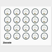 Sticker Rond Noël Plaid Custom MacKenzie Tartan (Feuille)