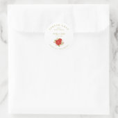 Sticker Rond Noël Poinsettias Branches Mariage (Sac)