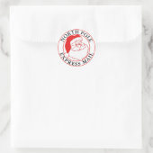 Sticker Rond Noël Pôle Nord Express Mail Père Noël (Sac)