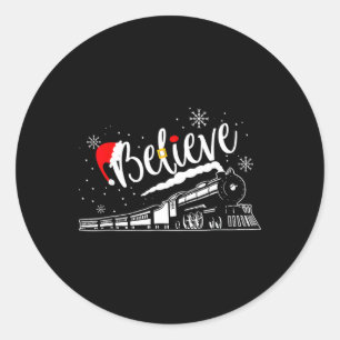 Sticker Rond Noël Pôle Nord Polar Express Tout le Monde à Bord