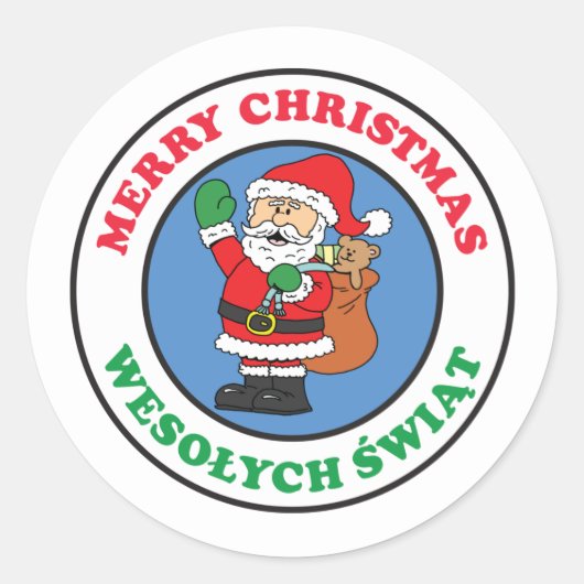 Sticker Rond Noël polonais Wesolych Swiat (Devant)