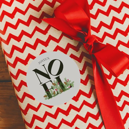 Sticker Rond NOEL Pop Letter Art Inspiré Noël