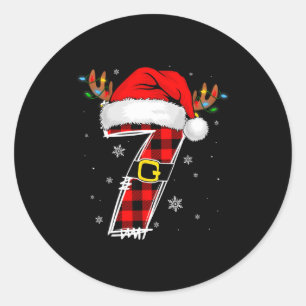 Sticker Rond Noël pour couples assortis 6 7 Six Sept Mème Slan