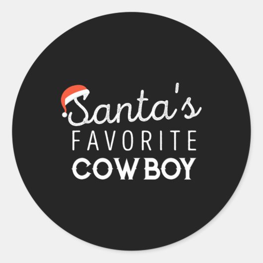 Sticker Rond Noël Pour Cowboys (Devant)