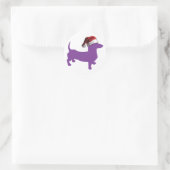 Sticker Rond Noël Purple Dachshund (Sac)
