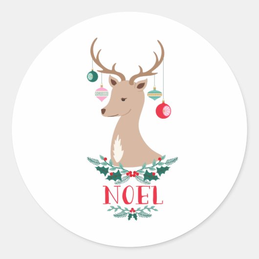Sticker Rond Noel Reindeer (Devant)
