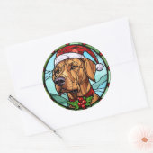 Sticker Rond Noël Rhodesian Ridgeback (Enveloppe)