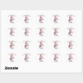 Sticker Rond Noël rose (Feuille)