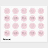 Sticker Rond Noël rose Fille mignonne moderne (Feuille)