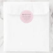Sticker Rond Noël rose Fille mignonne moderne (Sac)