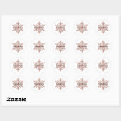 Sticker Rond Noël rose Gold Snowflake (Feuille)