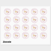 Sticker Rond Noël rose Père Noël Cookie fête d'anniversaire (Feuille)