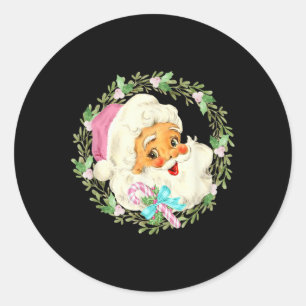Sticker Rond Noël rose vintage