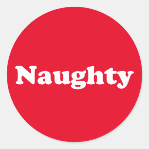Sticker Rond Noël rouge et blanc coquin