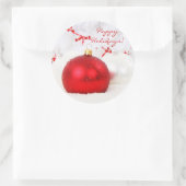 Sticker Rond Noël Rouge Et Blanc Joyeuses Fêtes (Sac)