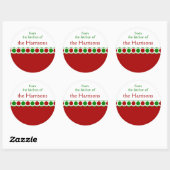Sticker Rond Noël Rouge et Vert Polka Dot Baking Cadeau (Feuille)