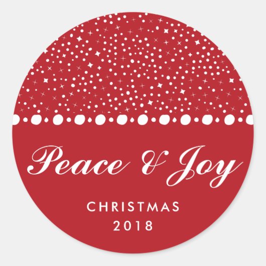 Sticker Rond Noël Rouge Paix (Devant)