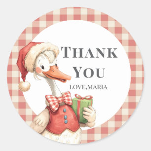 Sticker Rond Noël Rouge Silly Goose 1er anniversaire