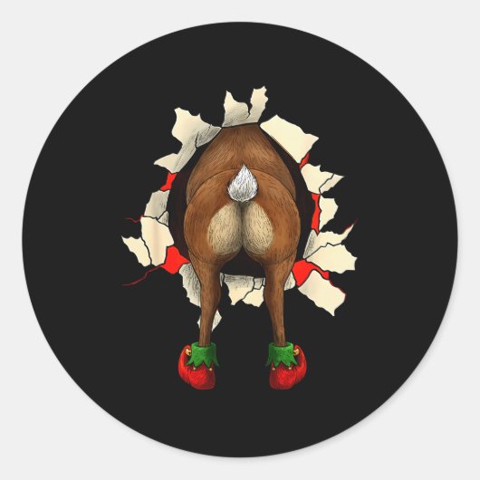 Sticker Rond Noël Rupture de Joli Cul de Renne (Devant)