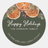 Sticker Rond Noël rustique (Devant)