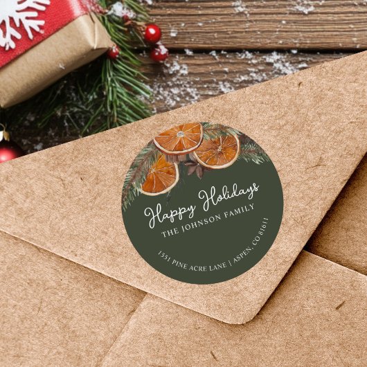 Sticker Rond Noël rustique