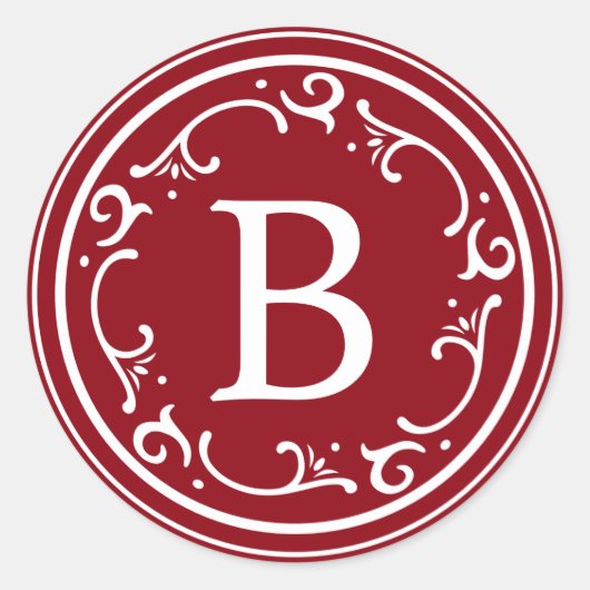 Sticker Rond Noël rustique et charmant de Monogramme (Devant)