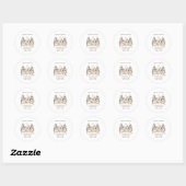 Sticker Rond Noël rustique neutre (Feuille)