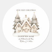 Sticker Rond Noël rustique neutre (Devant)