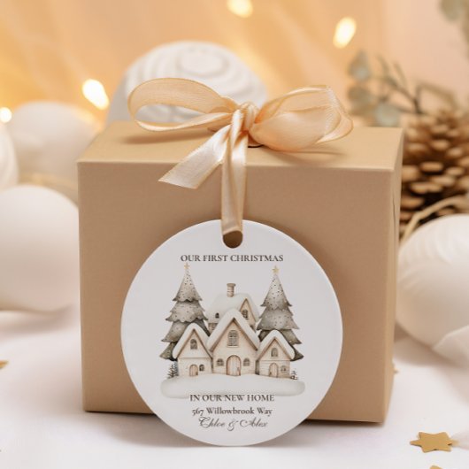 Sticker Rond Noël rustique neutre