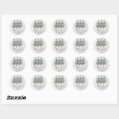 Sticker Rond Noël rustique Nom de famille (Feuille)