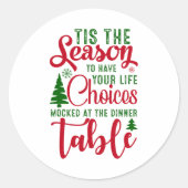 Sticker Rond Noël saison de design de choix (Devant)