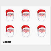 STICKER ROND NOËL SANTA CLAUS (Feuille)