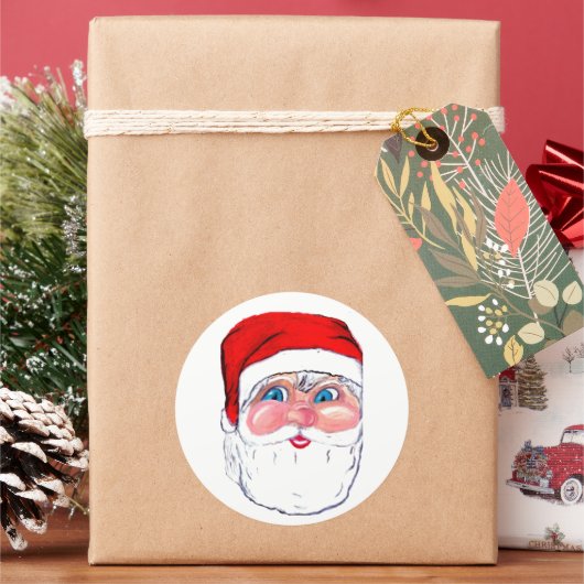 STICKER ROND NOËL SANTA CLAUS (vacances)