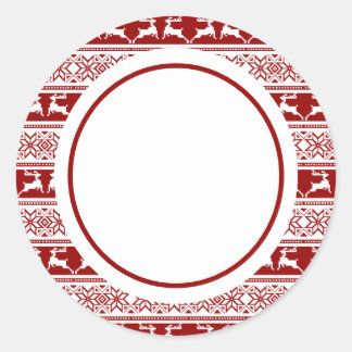 Sticker Rond Noël scandinave renne