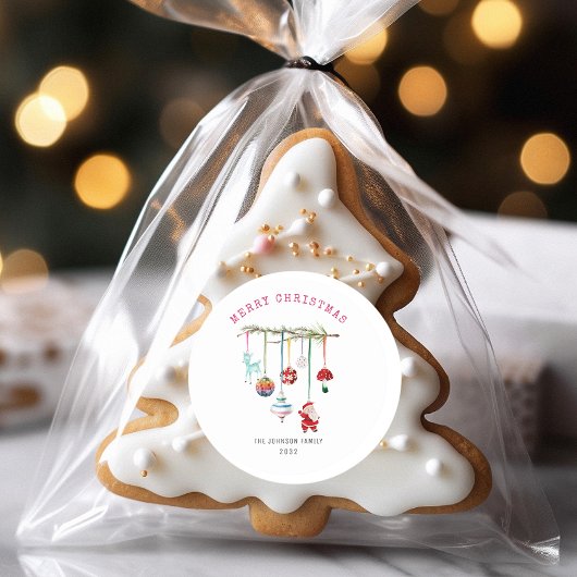 Sticker Rond Noël simple et coloré