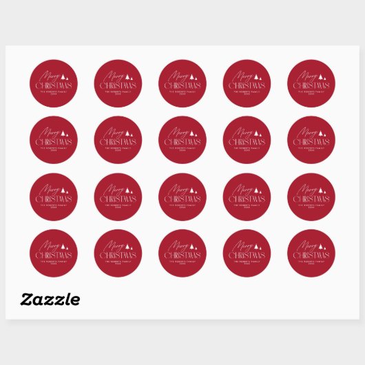 Sticker Rond Noël simple et élégant (Feuille)