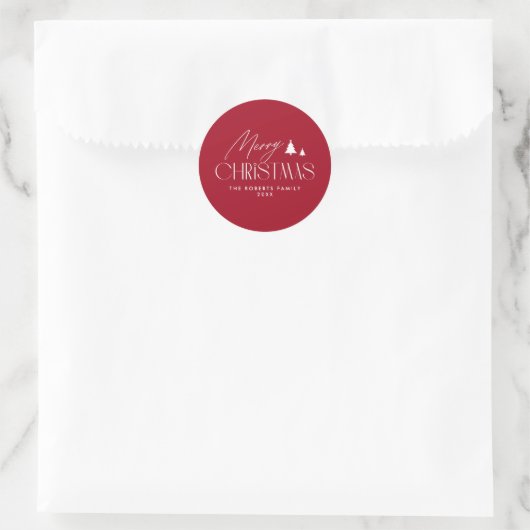Sticker Rond Noël simple et élégant (Sac)