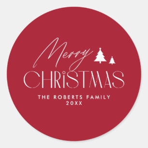 Sticker Rond Noël simple et élégant