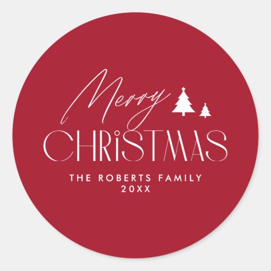Sticker Rond Noël simple et élégant (Devant)